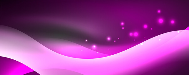 Shiny glowing neon wave, light lines abstract background. Magic energy and motion concept. Vector wallpaper template