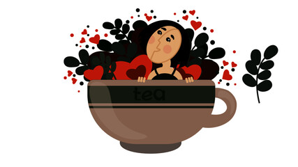 girl with a cup of tea