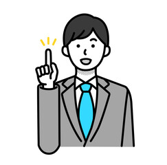 説明するビジネスマンのイラスト