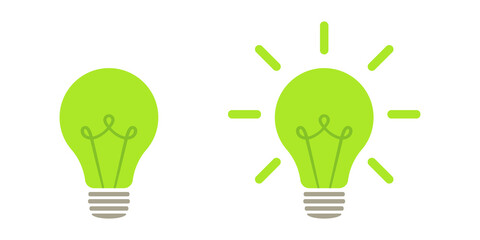 Green light of nature energy lamp. Icon. Illustration