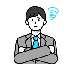悩むビジネスマンのイラスト