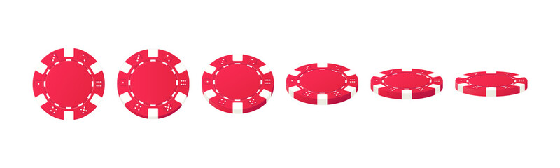 Gambling game, casino 3d chips. Rotating poker chips
