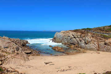 beach and rocks in Port Elliot in South Australia
