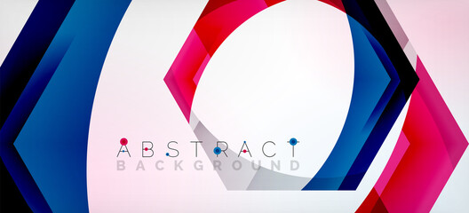 Transparent hexagons geometric shapes abstract background