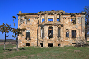 The ruins of an old estate in the Odessa region in Ukraine.