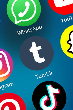 Tumblr logo social media icon marketing network on the internet background portrait format
