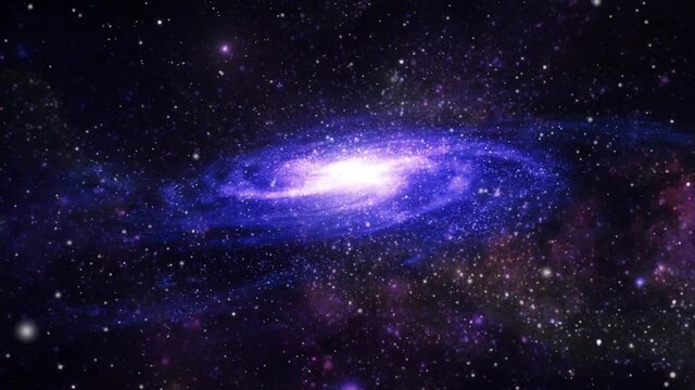 galaxies that reside within a cloud of colored nebulae, the universe