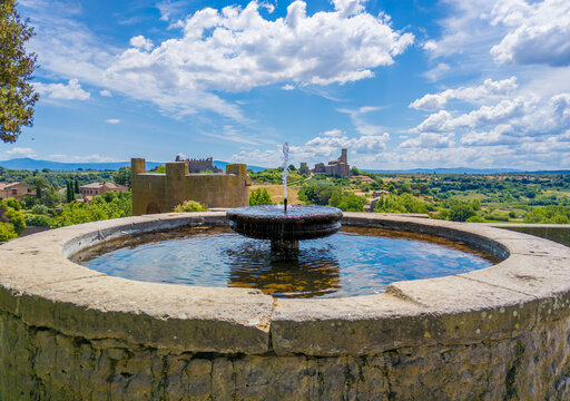 Tuscania (Italy) - A view of gorgeous etruscan and medieval town in province of Viterbo, Tuscia, Lazio region, tourist attraction for many churches and lovely historical center.