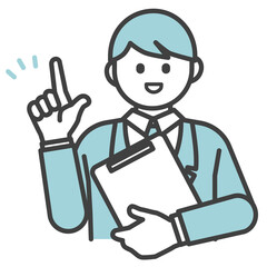 バインダーを手に持つ男性のイラスト素材