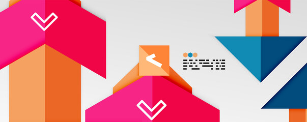 Shiny color triangles and geometric shapes vector abstract background