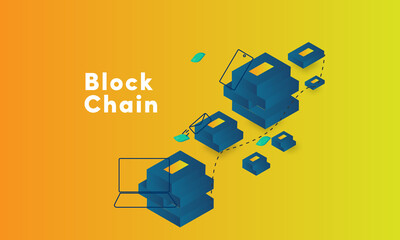 abstract background with hexagons 3D Isometric