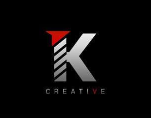 Creative Modern Letter K logo, Abstract K Letter Logo Icon.