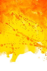 Fototapeta premium Watercolor yellow and orange color design banner.