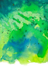 Fototapeta na wymiar Watercolor color design banner. Abstract cold color brush paint paper grain texture. brush strokes illustration.
