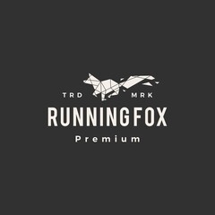 running fox geometric hipster vintage logo vector icon illustration