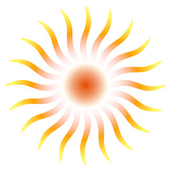 stylish sun on white background illustration