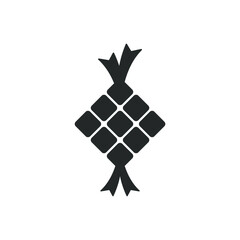 simple icon of ketupat food made of rice and wrapped in coconut leaves for Eid al-Fitr food