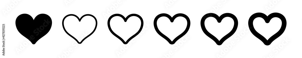 Poster heart vector icon isolated on white background.