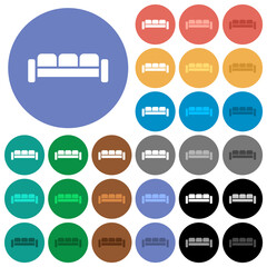 Fototapeta na wymiar Sofa round flat multi colored icons
