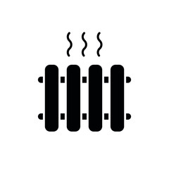 Heating pipes glyph icon. Plumbing. Thin line customizable illustration. Contour symbol. Vector isolated outline drawing.