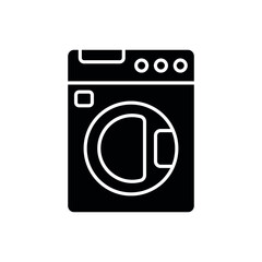 Washing machine glyph icon. Plumbing. Thin line customizable illustration. Contour symbol. Vector isolated outline drawing.