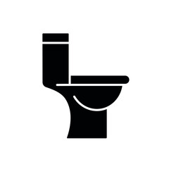 Toilet glyph icon. Plumbing. Thin line customizable illustration. Contour symbol. Vector isolated outline drawing.