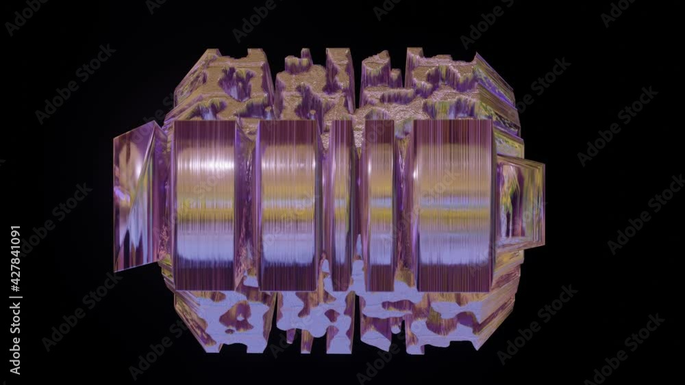 Aufkleber abstract three-dimensional purple shape deforms slowly against black background. loop abstract backg
