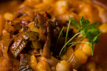 cazuela de locro traditional and typical Argentine food macro