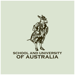 kangaro animal icon logo university of australia
