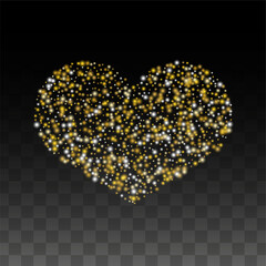 Gold Glitter Vector Texture on a Black. Golden Glow Pattern. Golden Christmas and New Year Snow. Golden Explosion of Confetti. Star Dust. Abstract Flicker Background with a Party Lights Design.