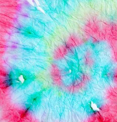 Old Style Spiral Tie Dye.  Pink Dyed Old Flower