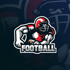 Football mascot logo design vector with modern illustration concept style for badge, emblem and t shirt printing. Football illustration for sport team.