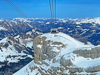 The bottom station of the cable car Col du Pillon - Scex Rouge on the valley station (Travel...