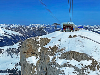 The bottom station of the cable car Col du Pillon - Scex Rouge on the valley station (Travel...