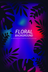 Dark floral abstract vector background