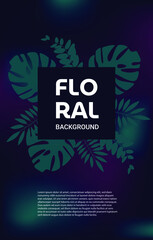 Dark floral abstract vector background