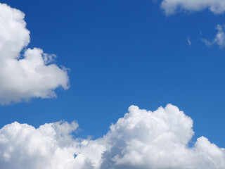 Blue sky and beautiful white clouds. Summer. Bright colors