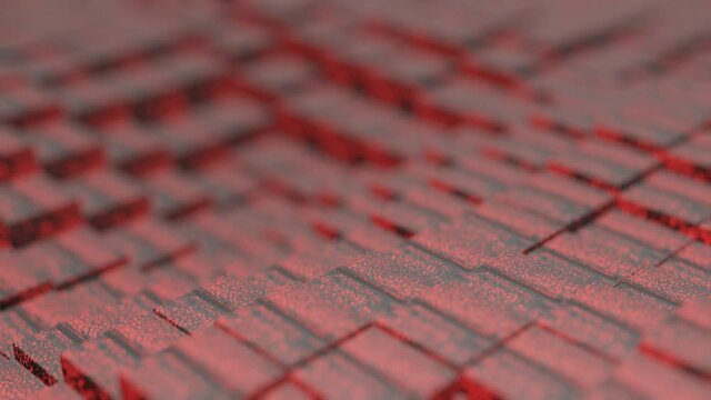 background from animated cubes with a red glow. abstract loop background. 3d render