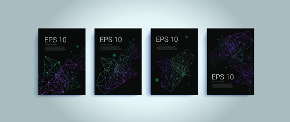 Polygonal A3 vector element poster mockup