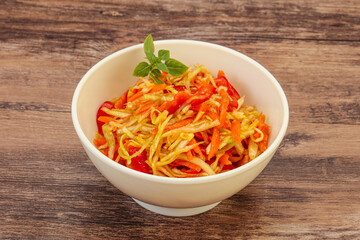 Cabbage salad with carrot and pepper