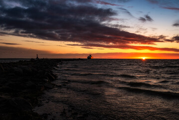Beautiful sunset on the baltic sea