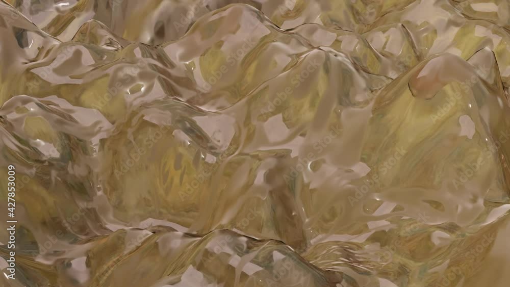 Poster animated three-dimensional glass surface. abstract loop background. 3d render