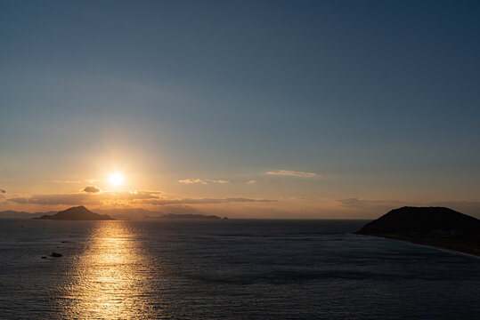 伊良湖沖に沈む夕陽