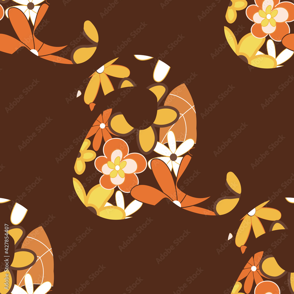 Poster retro letter q from the alphabet seamless repeat pattern print background