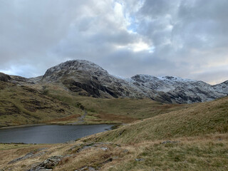 landscape with lake and mountains