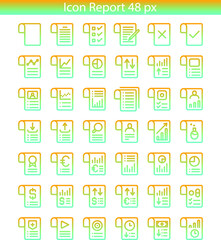 Media Icon document report, 48 px for website and application