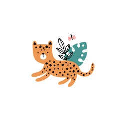cute leopard cub vector illustration for kids © los_ojos_pardos