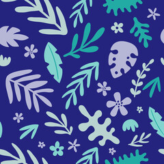 vector seamless pattern of cute jungle animals