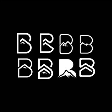 mountain   letter B set  logo design vector image , mount letter b logo desain vector image , letter b mountain  logo image 
