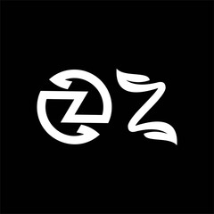 Letter z leaf logo, Letter z leaf logo design vector illustration, Stock illustration, Letter z leaf logo design template vector image